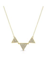 Anne Sisteron - 14kt Yellow Gold Diamond Triple Triangle Necklace - Lyst