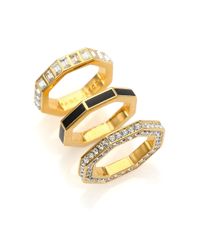 Marc By Marc Jacobs | Metallic Lost & Found Octagon Stacking Ring Set | Lyst