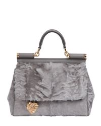 Dolce & Gabbana | Gray Mamma Xiangao Fur Top Handle Bag | Lyst