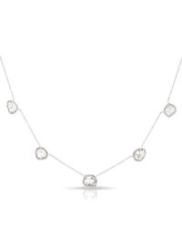 Anne Sisteron - Metallic 14kt White Gold 5 Diamond Slice Necklace - Lyst