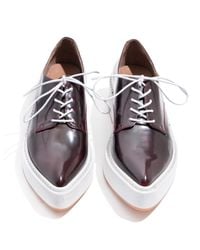 Pixie Market - Red Jeffrey Campbell Garrison Burgundy Pointed Loafers - Lyst