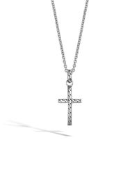 John Hardy | Metallic Classic Chain Cross Amulet Pendant for Men | Lyst
