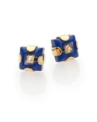 Marc By Marc Jacobs | Blue Kandi Gem Square Stud Earrings | Lyst