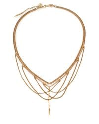 Chan Luu | Metallic Draped Mixed Chain Bib Necklace | Lyst