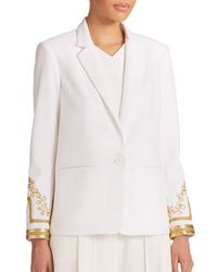 ABS By Allen Schwartz | White Embellished Cocktail Blazer | Lyst