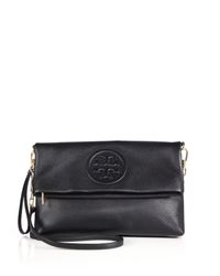 Tory Burch | Black Bombe Fold-over Clutch | Lyst