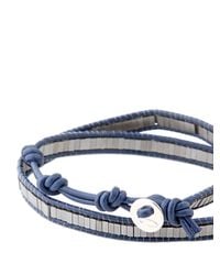 Colana | Blue Leather Wrap Bracelet W/ Silver Hematite | Lyst
