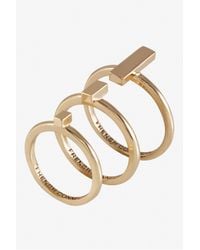 French Connection | Metallic Perpendicular Bar Ring Set | Lyst