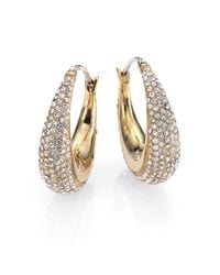Michael Kors | Metallic Brilliance Statement Pavé Goldtone Huggie Hoop Earrings/0.9 | Lyst