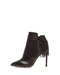Valentino | Black Rockee Fringe Leather Ankle Boots | Lyst