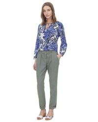 Rebecca Taylor - Green Belted Twill Pant - Lyst