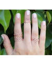 Anne Sisteron - 14kt Yellow Gold Diamond Mini Lattice Ring - Lyst