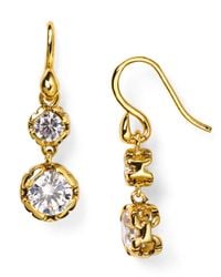 Diane von Furstenberg | Gold Cubic Zirconia Drop Earrings | Lyst