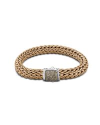 John Hardy | Brown Classic Chain Bracelet With Diamonds for Men | Lyst