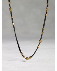 John Varvatos | Metallic Leather & Bronze Bead Necklace for Men | Lyst