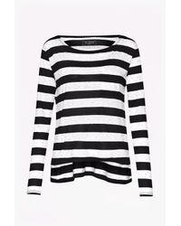 French Connection | Black Horizon Stripe Long-sleeved Top | Lyst