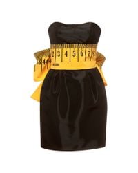 Moschino | Black Strapless Measuring Tape Dress With Bow | Lyst