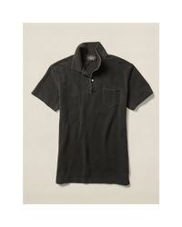 RRL | Black Custom-fit Indigo Cotton Polo for Men | Lyst