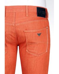Armani Jeans | Red Extra Slim Rinse Wash Jeans for Men | Lyst