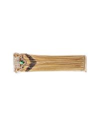 Iosselliani | Metallic Multi-chain Crystal And Stone Embellished Bracelet | Lyst