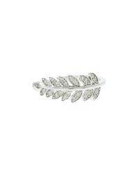 Anne Sisteron - Metallic 14Kt White Gold Diamond Fern Ring - Lyst
