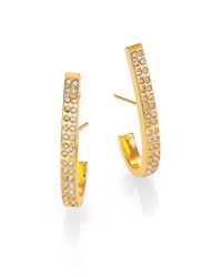 Vita Fede | Metallic Comma Crystal J-hoop Earrings | Lyst