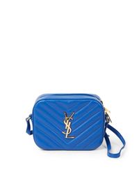 Saint Laurent | Blue Monogram Small Matelasse Leather Camera Bag | Lyst