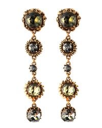 Oscar de la Renta | Metallic Fivedrop Linear Clip /on Earrings | Lyst