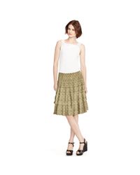 Ralph Lauren | Orange Geometric-print Tiered Skirt | Lyst