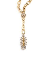 DANNIJO | Metallic Michele Crystal Y Necklace | Lyst