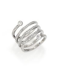 Michael Kors | Metallic Park Avenue Glam Pave Spiral Ring/silvertone | Lyst