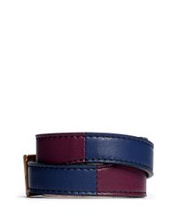 Alexander McQueen | Blue Double Wrap Skull Leather Bracelet | Lyst