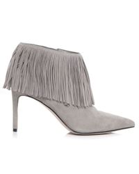 Sam Edelman Gray Kandice Suede Fringe Boots
