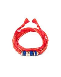 Aurelie Bidermann - Red Takayama Lapis Lazuli Stones And Geranium Thread Bracelet - Lyst