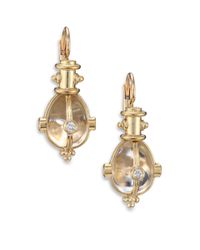 Temple St. Clair | Metallic Classic Rock Crystal, Diamond & 18k Yellow Gold Amulet Leverback Earrings | Lyst