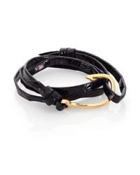 Miansai | Black Anchor Alligator Leather Bracelet for Men | Lyst