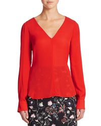 A.L.C. | Red Cleary Silk Cutout-back Top | Lyst