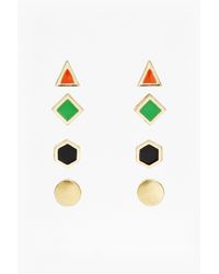 French Connection | Multicolor Mini Geometric Stud Earring Set | Lyst