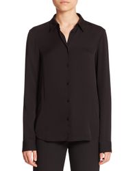 Helmut Lang | Black Stretch-silk Collared Shirt | Lyst