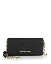 MICHAEL Michael Kors | Black Bedford Leather Flap Crossbody Bag | Lyst