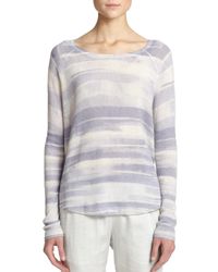 VINCE | Purple Wool & Cashmere Striped Sweater | Lyst