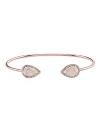 Anne Sisteron - Pink 14kt Rose Gold Moonstone Diamond Pear Cuff - Lyst