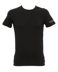 Emporio Armani | Black Stretch Cotton Jersey T-shirt for Men | Lyst