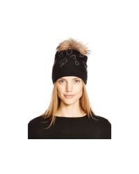 Aqua | Black Beaded Leopard-print Slouchy Hat | Lyst