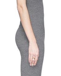 Ela Stone | Metallic 'marla' Chain Link Double Stone Ring | Lyst