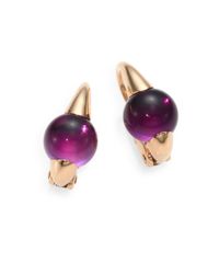 Pomellato | Purple M'ama Non M'ama Amethyst & 18k Rose Gold Cabochon Earrings | Lyst