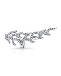Anne Sisteron - 18kt White Gold Diamond Coral Ear Cuff - Lyst