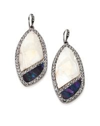 ABS By Allen Schwartz | Blue Mother-Of-Pearl Pave Drop Earrings | Lyst
