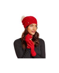 Ugg | Red Classic Cable Beanie + Tech Gloves Set | Lyst