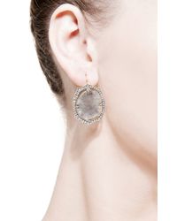 Sylva & Cie | Gray One Of A Kind Rough Diamond Slice Studs | Lyst